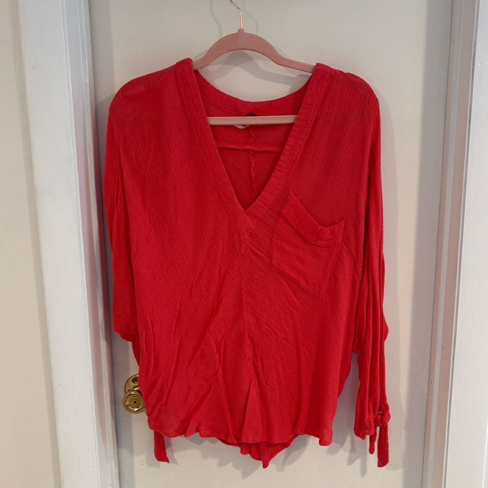 Free People Slouchy Reddish pink top Size Small